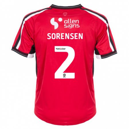 Kandiny Kinder Lasse Sörensen #2 Rot Heimtrikot Trikot 2023/24 T-Shirt