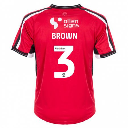 Kandiny Kinder Jaden Brown #3 Rot Heimtrikot Trikot 2023/24 T-Shirt