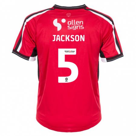 Kandiny Kinder Adam Jackson #5 Rot Heimtrikot Trikot 2023/24 T-Shirt