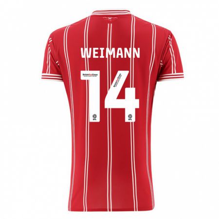 Kandiny Kinder Andreas Weimann #14 Rot Heimtrikot Trikot 2023/24 T-Shirt