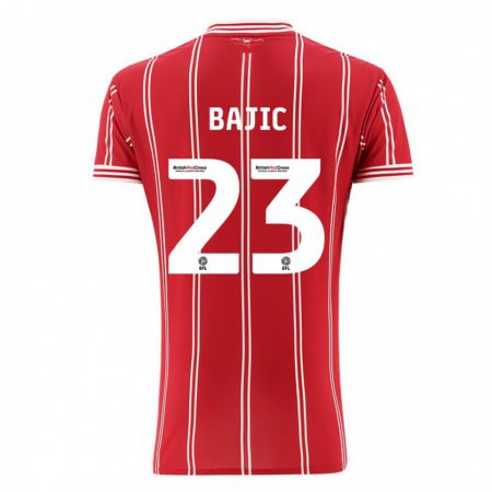 Kandiny Kinder Stefan Bajic #23 Rot Heimtrikot Trikot 2023/24 T-Shirt