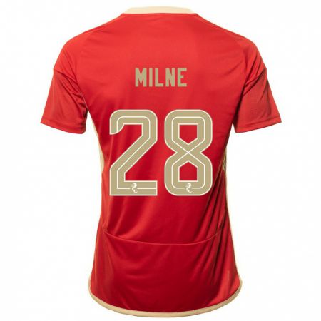 Kandiny Kinder Jack Milne #28 Rot Heimtrikot Trikot 2023/24 T-Shirt