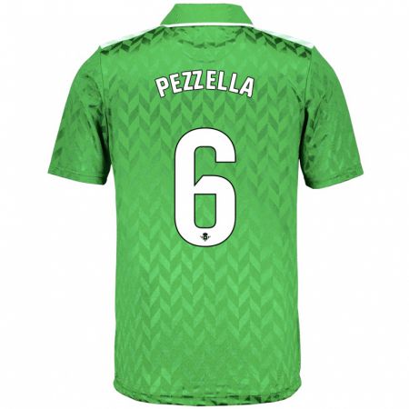 Kandiny Kinder Germán Pezzella #6 Grün Auswärtstrikot Trikot 2023/24 T-Shirt