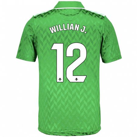 Kandiny Kinder Willian José #12 Grün Auswärtstrikot Trikot 2023/24 T-Shirt