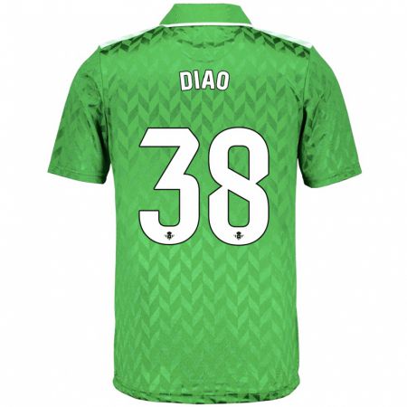 Kandiny Kinder Assane Diao #38 Grün Auswärtstrikot Trikot 2023/24 T-Shirt