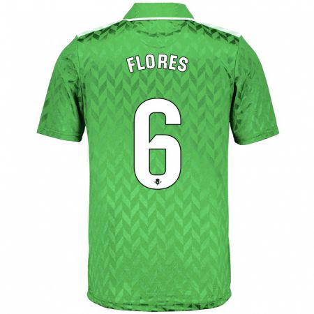 Kandiny Kinder Mateo Flores #6 Grün Auswärtstrikot Trikot 2023/24 T-Shirt