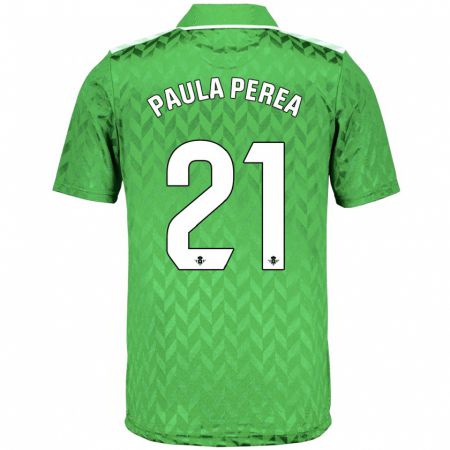 Kandiny Kinder Paula Perea Ramírez #21 Grün Auswärtstrikot Trikot 2023/24 T-Shirt