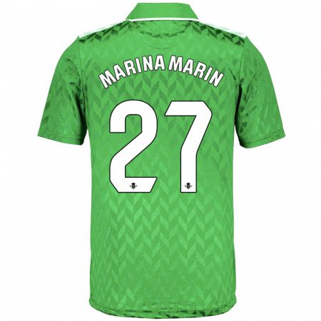 Kandiny Kinder Marina Marín #27 Grün Auswärtstrikot Trikot 2023/24 T-Shirt