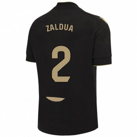 Kandiny Kinder Joseba Zaldua #2 Schwarz Auswärtstrikot Trikot 2023/24 T-Shirt