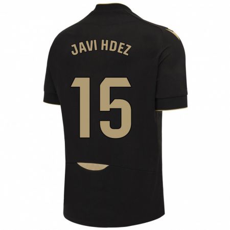Kandiny Kinder Javi Hernández #15 Schwarz Auswärtstrikot Trikot 2023/24 T-Shirt