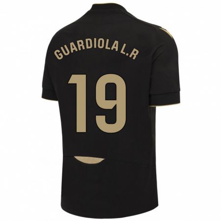 Kandiny Kinder Sergi Guardiola #19 Schwarz Auswärtstrikot Trikot 2023/24 T-Shirt