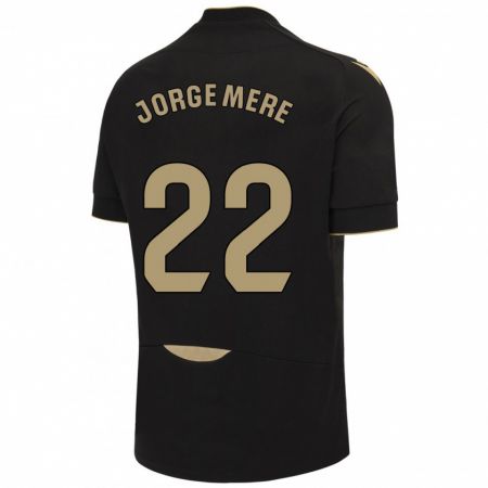 Kandiny Kinder Jorge Meré #22 Schwarz Auswärtstrikot Trikot 2023/24 T-Shirt