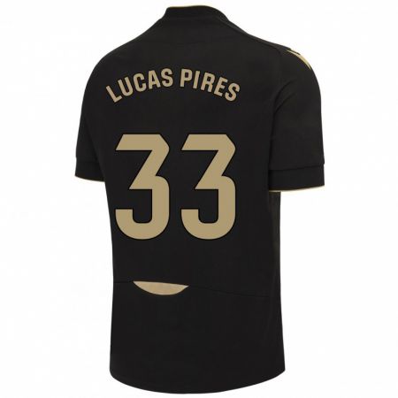 Kandiny Kinder Lucas Pires #33 Schwarz Auswärtstrikot Trikot 2023/24 T-Shirt