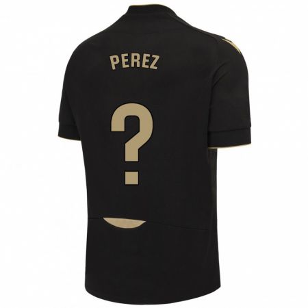 Kandiny Kinder Ángel Pérez #0 Schwarz Auswärtstrikot Trikot 2023/24 T-Shirt