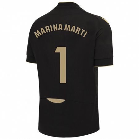 Kandiny Kinder Marina Martí #1 Schwarz Auswärtstrikot Trikot 2023/24 T-Shirt