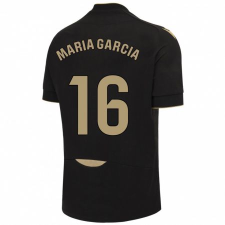 Kandiny Kinder Maria García Fernández #16 Schwarz Auswärtstrikot Trikot 2023/24 T-Shirt