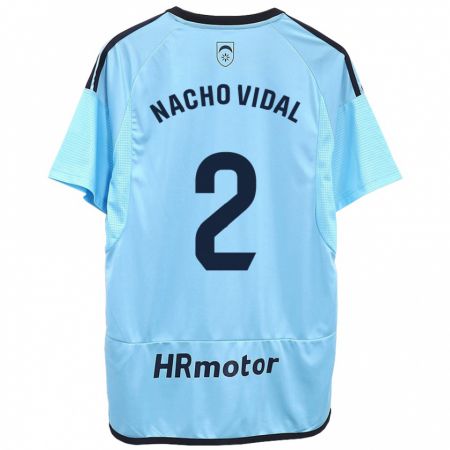 Kandiny Kinder Nacho Vidal #2 Blau Auswärtstrikot Trikot 2023/24 T-Shirt