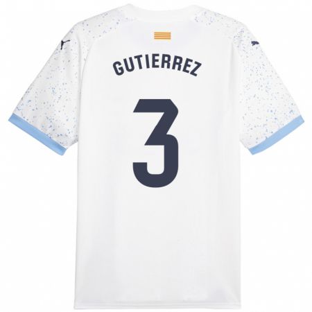 Kandiny Kinder Miguel Gutiérrez #3 Weiß Auswärtstrikot Trikot 2023/24 T-Shirt