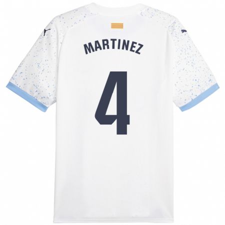 Kandiny Kinder Arnau Martínez #4 Weiß Auswärtstrikot Trikot 2023/24 T-Shirt