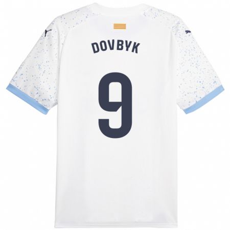 Kandiny Kinder Artem Dovbyk #9 Weiß Auswärtstrikot Trikot 2023/24 T-Shirt