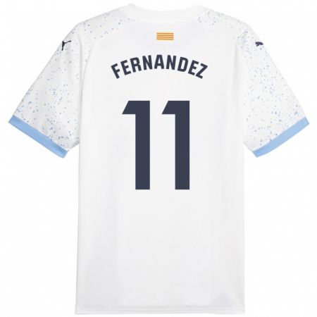 Kandiny Kinder Valery Fernández #11 Weiß Auswärtstrikot Trikot 2023/24 T-Shirt