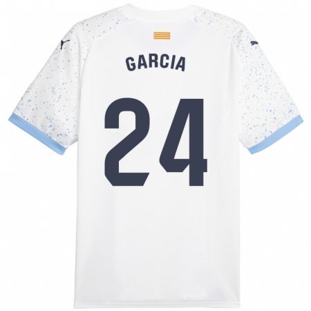 Kandiny Kinder Borja García #24 Weiß Auswärtstrikot Trikot 2023/24 T-Shirt