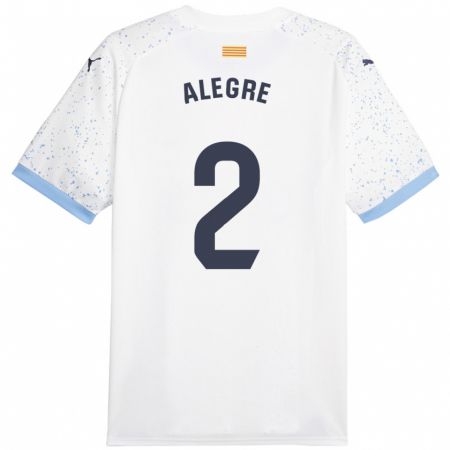 Kandiny Kinder Marc Alegre #2 Weiß Auswärtstrikot Trikot 2023/24 T-Shirt