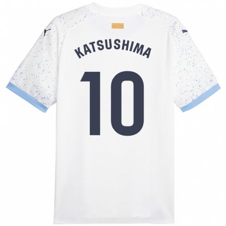 Kandiny Kinder Shinnosuke Katsushima #10 Weiß Auswärtstrikot Trikot 2023/24 T-Shirt