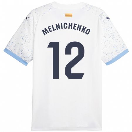 Kandiny Kinder Dmytro Melnichenko #12 Weiß Auswärtstrikot Trikot 2023/24 T-Shirt