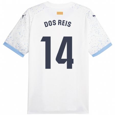 Kandiny Kinder Leo Dos Reis #14 Weiß Auswärtstrikot Trikot 2023/24 T-Shirt