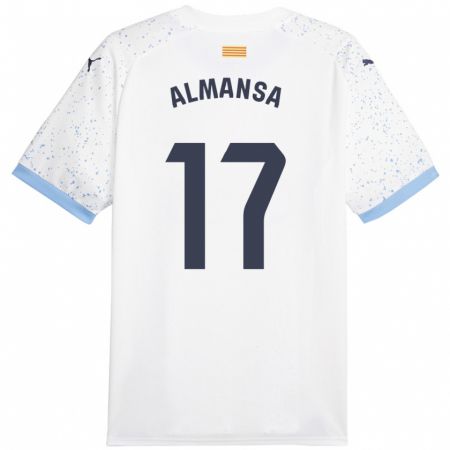 Kandiny Kinder Alex Almansa #17 Weiß Auswärtstrikot Trikot 2023/24 T-Shirt