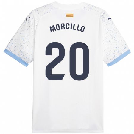 Kandiny Kinder Luis Morcillo #20 Weiß Auswärtstrikot Trikot 2023/24 T-Shirt