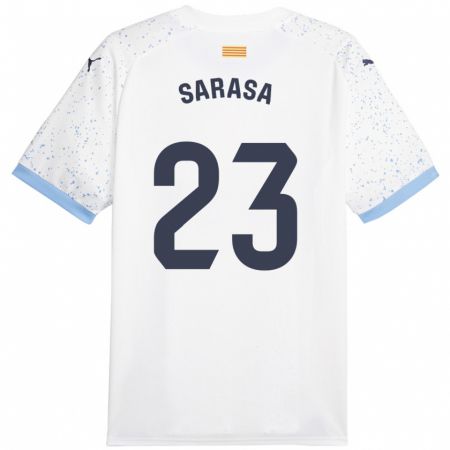 Kandiny Kinder Javier Sarasa #23 Weiß Auswärtstrikot Trikot 2023/24 T-Shirt