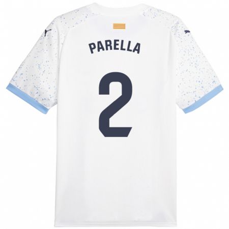 Kandiny Kinder Virginia Parella #2 Weiß Auswärtstrikot Trikot 2023/24 T-Shirt
