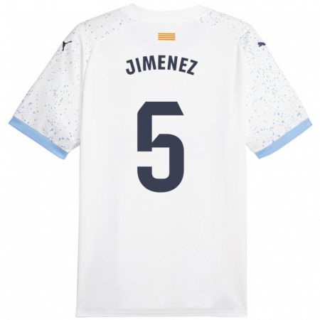 Kandiny Kinder Ángela Jiménez #5 Weiß Auswärtstrikot Trikot 2023/24 T-Shirt