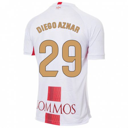 Kandiny Kinder Diego Aznar #29 Weiß Auswärtstrikot Trikot 2023/24 T-Shirt