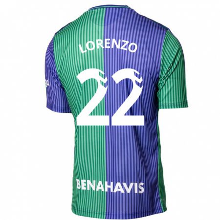 Kandiny Kinder Dani Lorenzo #22 Grün Blau Auswärtstrikot Trikot 2023/24 T-Shirt