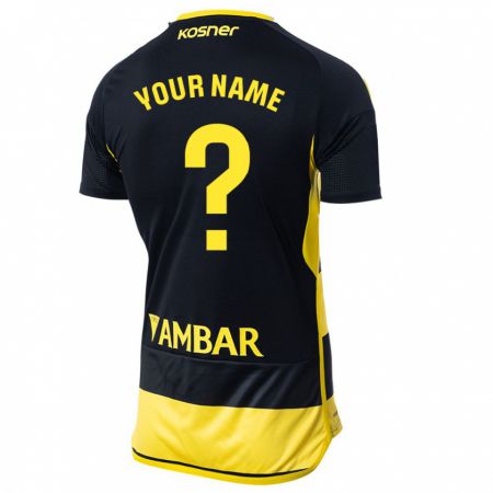 Kandiny Kinder Ihren Namen #0 Schwarz Gelb Auswärtstrikot Trikot 2023/24 T-Shirt