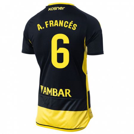 Kandiny Kinder Alejandro Francés #6 Schwarz Gelb Auswärtstrikot Trikot 2023/24 T-Shirt