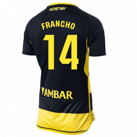 Kandiny Kinder Francho Serrano #14 Schwarz Gelb Auswärtstrikot Trikot 2023/24 T-Shirt