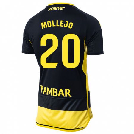 Kandiny Kinder Víctor Mollejo #20 Schwarz Gelb Auswärtstrikot Trikot 2023/24 T-Shirt