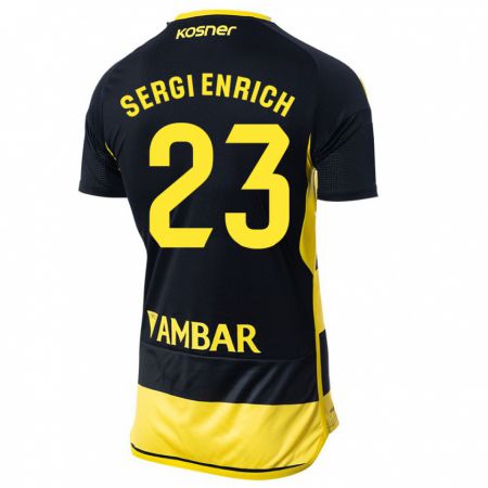 Kandiny Kinder Sergi Enrich #23 Schwarz Gelb Auswärtstrikot Trikot 2023/24 T-Shirt