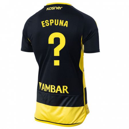 Kandiny Kinder Nico Espuña #0 Schwarz Gelb Auswärtstrikot Trikot 2023/24 T-Shirt