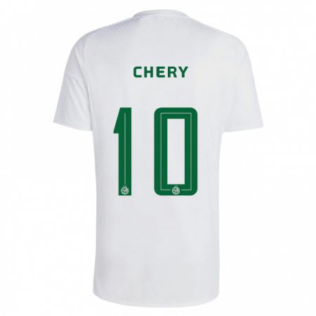 Kandiny Kinder Tjaronn Chery #10 Grün Blau Auswärtstrikot Trikot 2023/24 T-Shirt