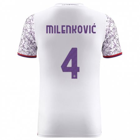 Kandiny Kinder Nikola Milenković #4 Weiß Auswärtstrikot Trikot 2023/24 T-Shirt