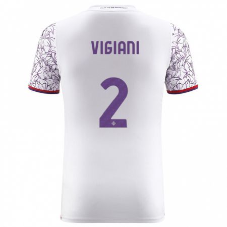 Kandiny Kinder Lorenzo Vigiani #2 Weiß Auswärtstrikot Trikot 2023/24 T-Shirt