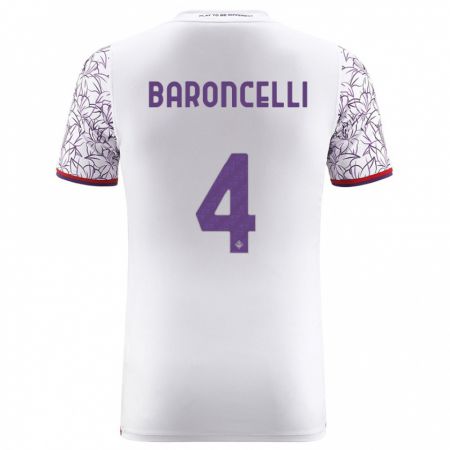 Kandiny Kinder Leonardo Baroncelli #4 Weiß Auswärtstrikot Trikot 2023/24 T-Shirt