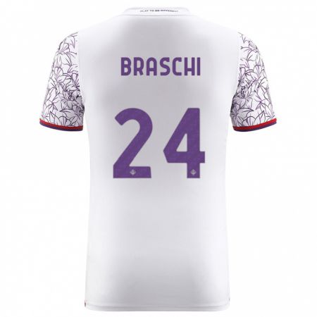 Kandiny Kinder Riccardo Braschi #24 Weiß Auswärtstrikot Trikot 2023/24 T-Shirt