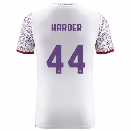Kandiny Kinder Jonas Harder #44 Weiß Auswärtstrikot Trikot 2023/24 T-Shirt