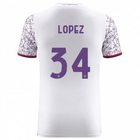 Kandiny Kinder Lucas López #34 Weiß Auswärtstrikot Trikot 2023/24 T-Shirt